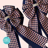 * Show Bows: Houndstooth Navy/Pink ~ NEW!