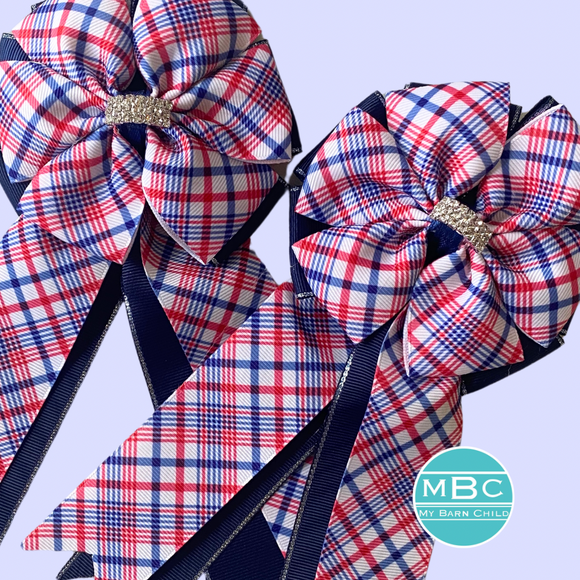 * Show Bows: Red, White & Blue Plaid