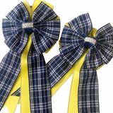 *Show Bows: Navy Plaid on Yellow 💛