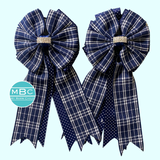 * Show Bows: Navy/Navy Plaid/SwissDot