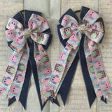 🫶 Show Bows: Owls On Navy