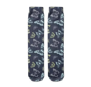 Socks: Butterflies Navy 2