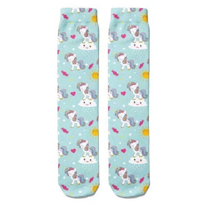 💝 Socks: Unicorns Turquoise