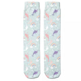 Socks: Narwhal Mint Rainbow