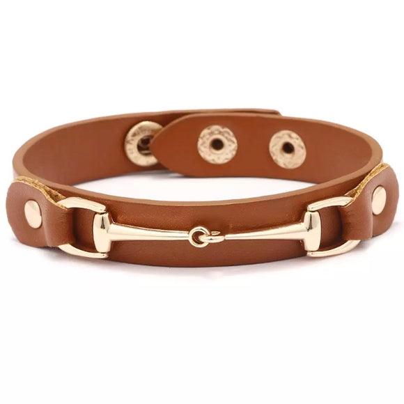 Bracelet: Snaffle ~ Snap ~ Chestnut/Gold