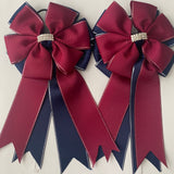 * Show Bows: Merlot On Navy *NEW