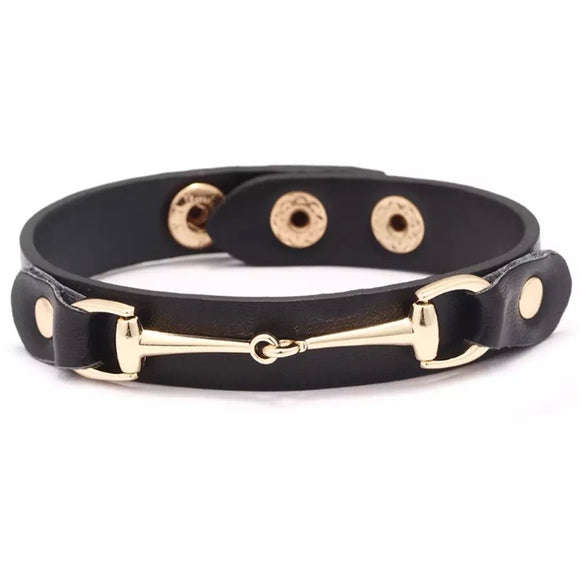 * Bracelet: Snaffle ~ Snap ~ Black/Gold