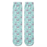 Socks: Raccoons And Bears Teal/Gray