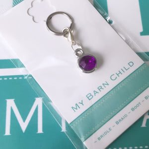 Bridle Charm: Solitaire Crystal ~ Purple