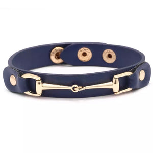 * Bracelet: Snaffle ~ Snap ~ Navy/Gold