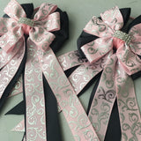 💝 Show Bows: Swirl Pink/Silver/Charcoal