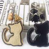 KeyChain / Bag Charm: Cat ~ Fuzzy/Sparkley ~ Black 🐱 NEW!