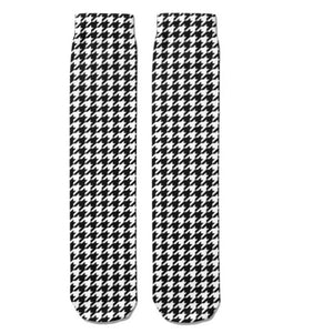 💝 Socks: Houndstooth Black/White