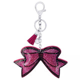 ✨ KeyChain / Bag Charm: Bow ~ Sparkle ~ Hot Pink/Black
