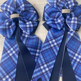 ❤️ Show Bows: Blue Plaid/Navy *NEW