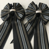Show Bows: Hampton Stripe Black