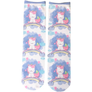 Socks: Unicorn Light Blue