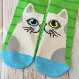 💝 Crew Socks: Cat ~ Blue/Yellow Eyes