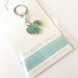 Bridle Charm: Heart ~ Large Crystal Turquoise