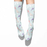 Socks: Narwhal Mint Rainbow